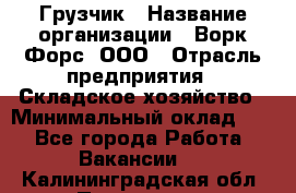 Грузчик › Название организации ­ Ворк Форс, ООО › Отрасль предприятия ­ Складское хозяйство › Минимальный оклад ­ 1 - Все города Работа » Вакансии   . Калининградская обл.,Приморск г.